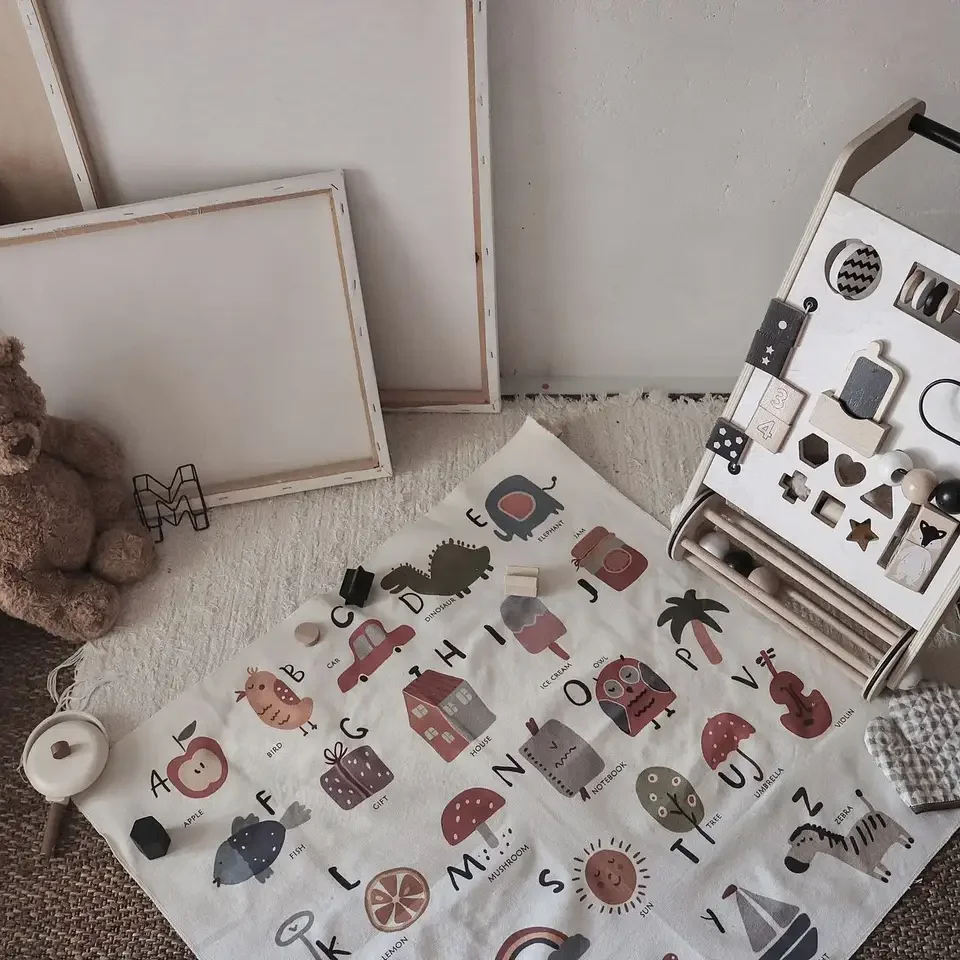 Pintura decorativa de letras de arcoíris de estilo nórdico, decoración de guardería para habitación de bebé, accesorios para fotos de bebé, revestimiento de pared colgante - imagen 2