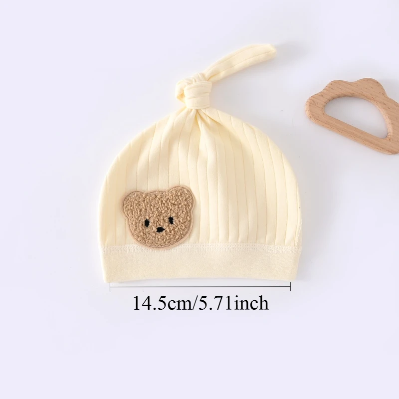 Gorro para bebé de algodón puro para las cuatro estaciones, niños y niñas, gorro para recién nacido de 0-1-3M, accesorios de ropa para bebé - imagen 4