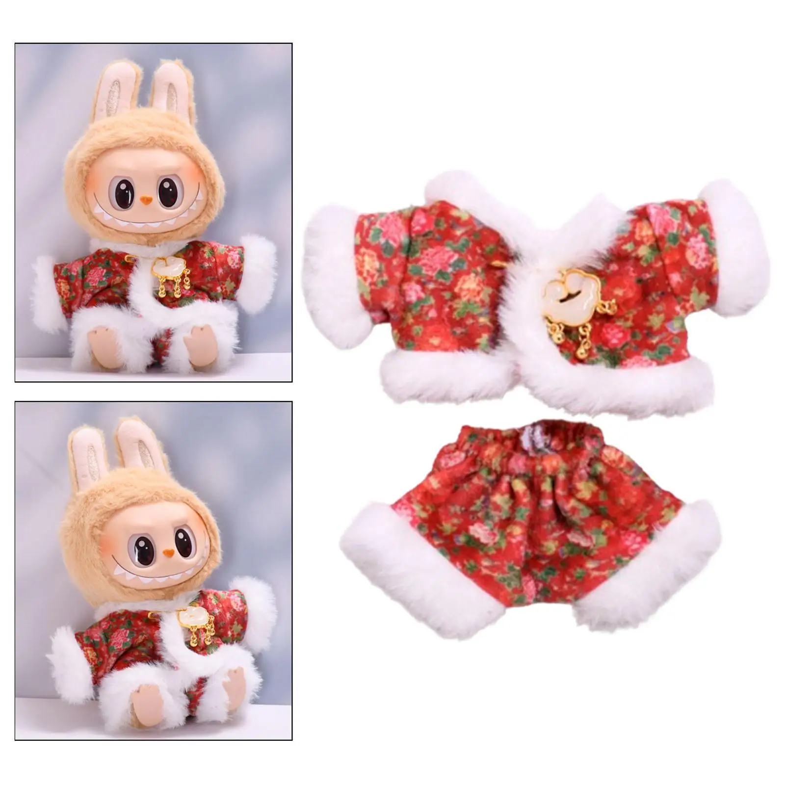 15cm-17cm Plush Doll Clothes Fashion Plush Doll Accessories Stuffed Animals Clothes Cartoon Doll Costume for Doll Accessories