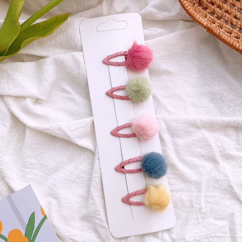 Mini pinzas para el cabello coloridas para bebé, pinzas para el cabello Kawaii, bola de felpa, bola de piel suave para niños, horquillas para niña, pasadores BB, accesorios, 5 uds. - imagen 5