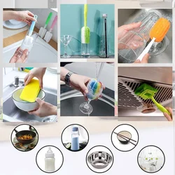 Cepillo limpiabiberones de esponja suave – Mango ergonómico