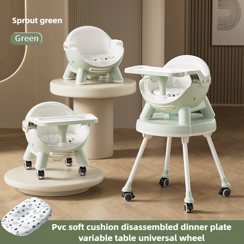 Silla convertible para alimentación de bebé: asiento para niños pequeños de altura ajustable con bandeja extraíble, portátil para uso doméstico y en viajes