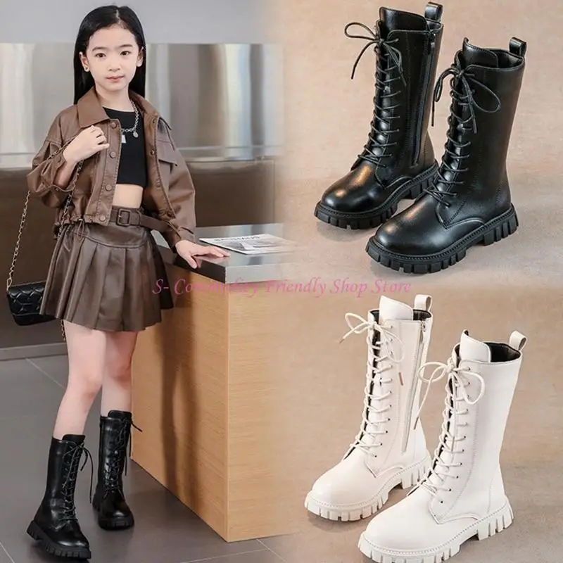 85AE Chanclas combate blancas con cordones y cremallera para niña - imagen 2