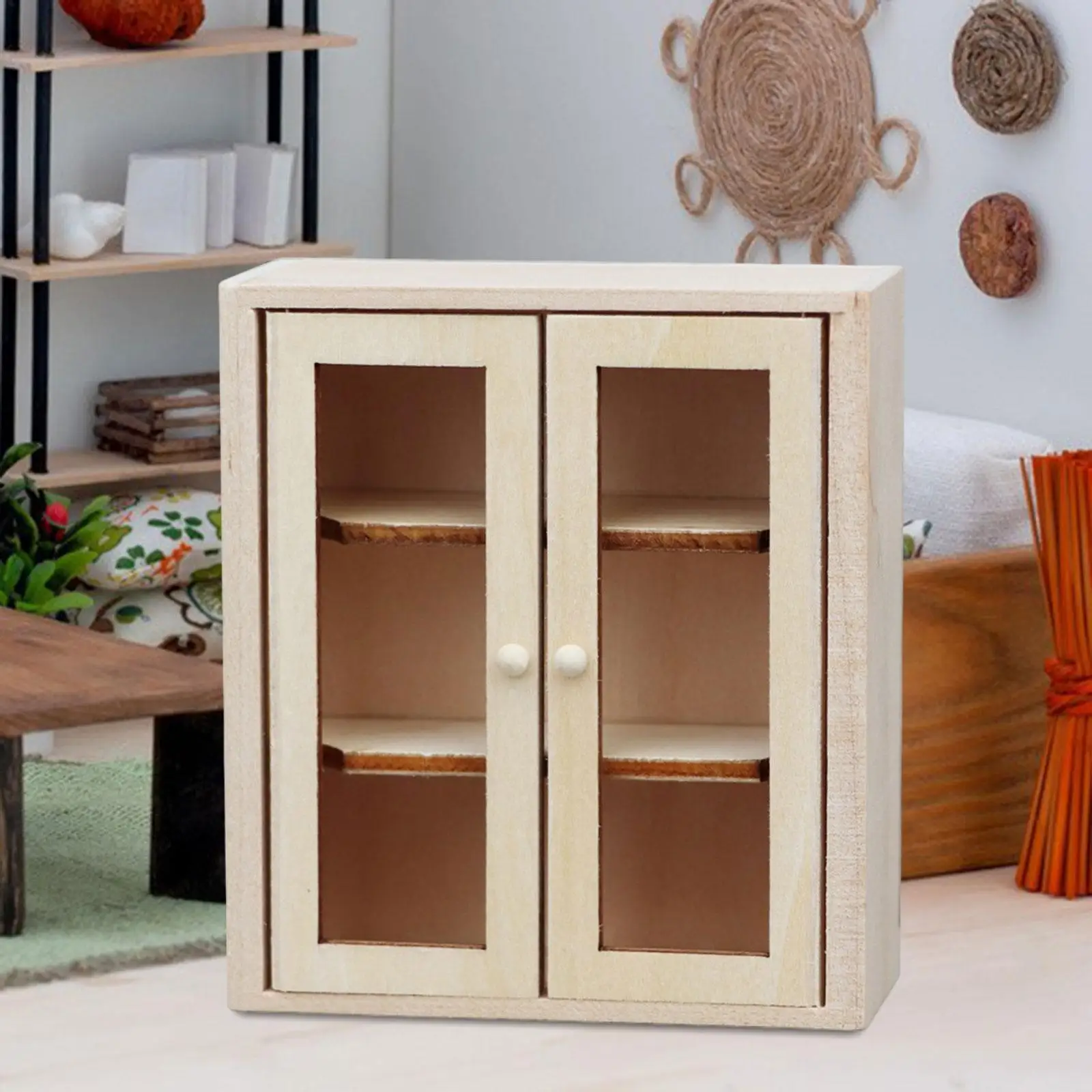 1:12 Dollhouse Cabinet Miniature Storage Cabinet Gift Landscape Decorations