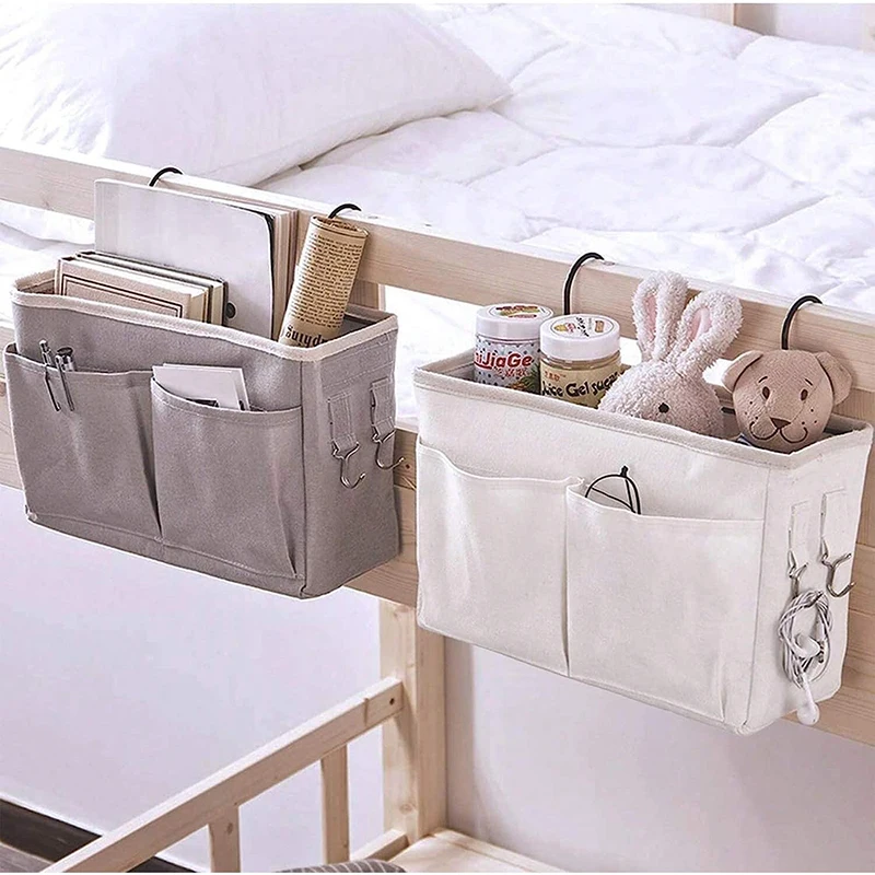 Organizador de almacenamiento para cama de dormitorio de bebé, estante de almacenamiento para cabecera de cama, cesta de almacenamiento para dormitorio, cesta colgante para cabecera de cama, cesta de almacenamiento para cabecera
