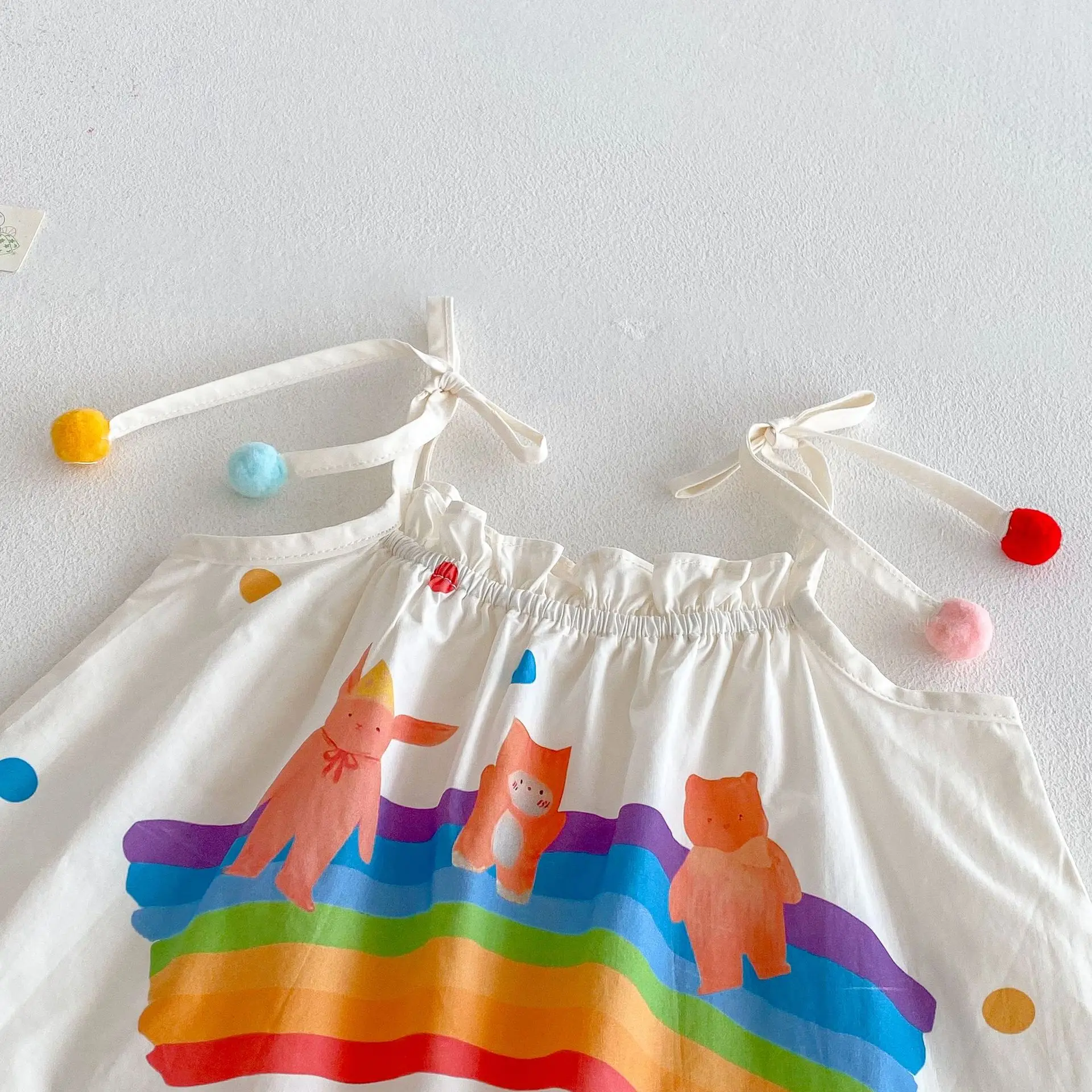 MILANCEL 9M-5T conjunto de ropa para niñas camisola con lazo de lluvia Tops y pantalones cortos a rayas 2 uds traje de verano para niñas - imagen 5