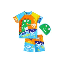 Traje de baño infantil con gorro de secado rápido y conjunto