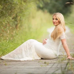 Vestido de sirena de encaje para embarazadas elegante