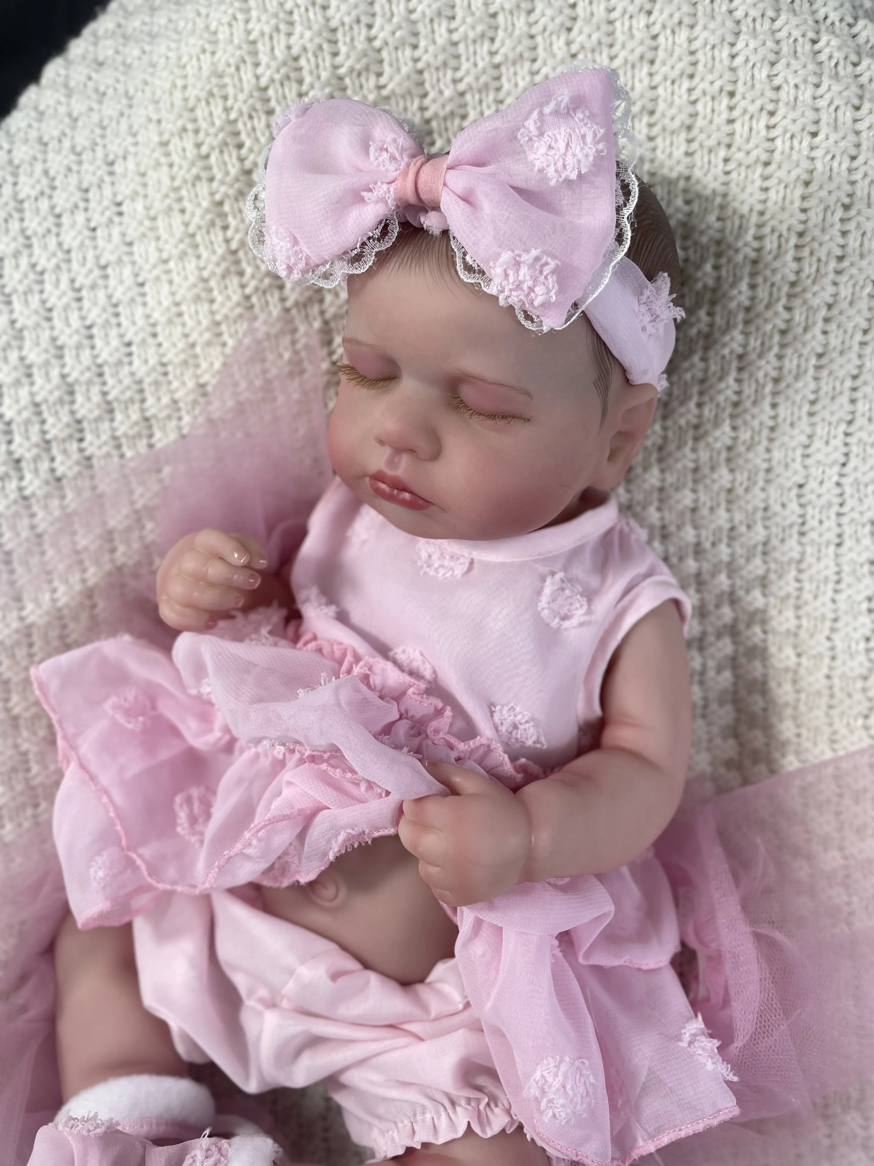 MRB 20 pulgadas de cuerpo completo de vinilo Reborn LouLou Girl lavable Reborn Baby Doll adorables juguetes Reborn cumpleaños regalo de Navidad - imagen 3