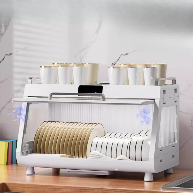 Gabinete desinfectante UV para el hogar de 55L con secador turbo - Solución de almacenamiento de vajilla para 6 personas a prueba de humedad para familias - imagen 2