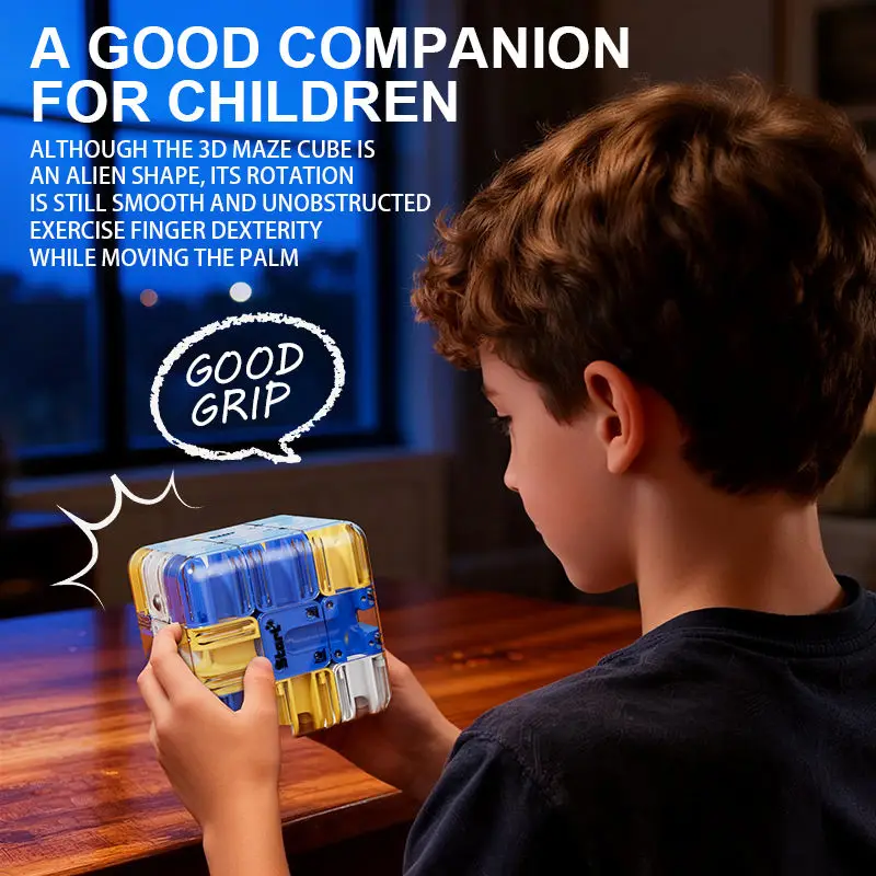 Laberinto 3D, cubo mágico, rompecabezas transparente de seis caras, cubos de velocidad, laberinto, juguetes educativos para niños, regalo de fiesta de cumpleaños - imagen 5