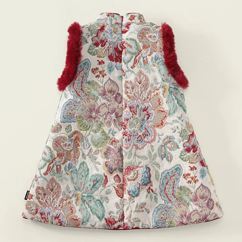 Vestido de invierno bebé con bordado floral estilo cheongsam - imagen 3