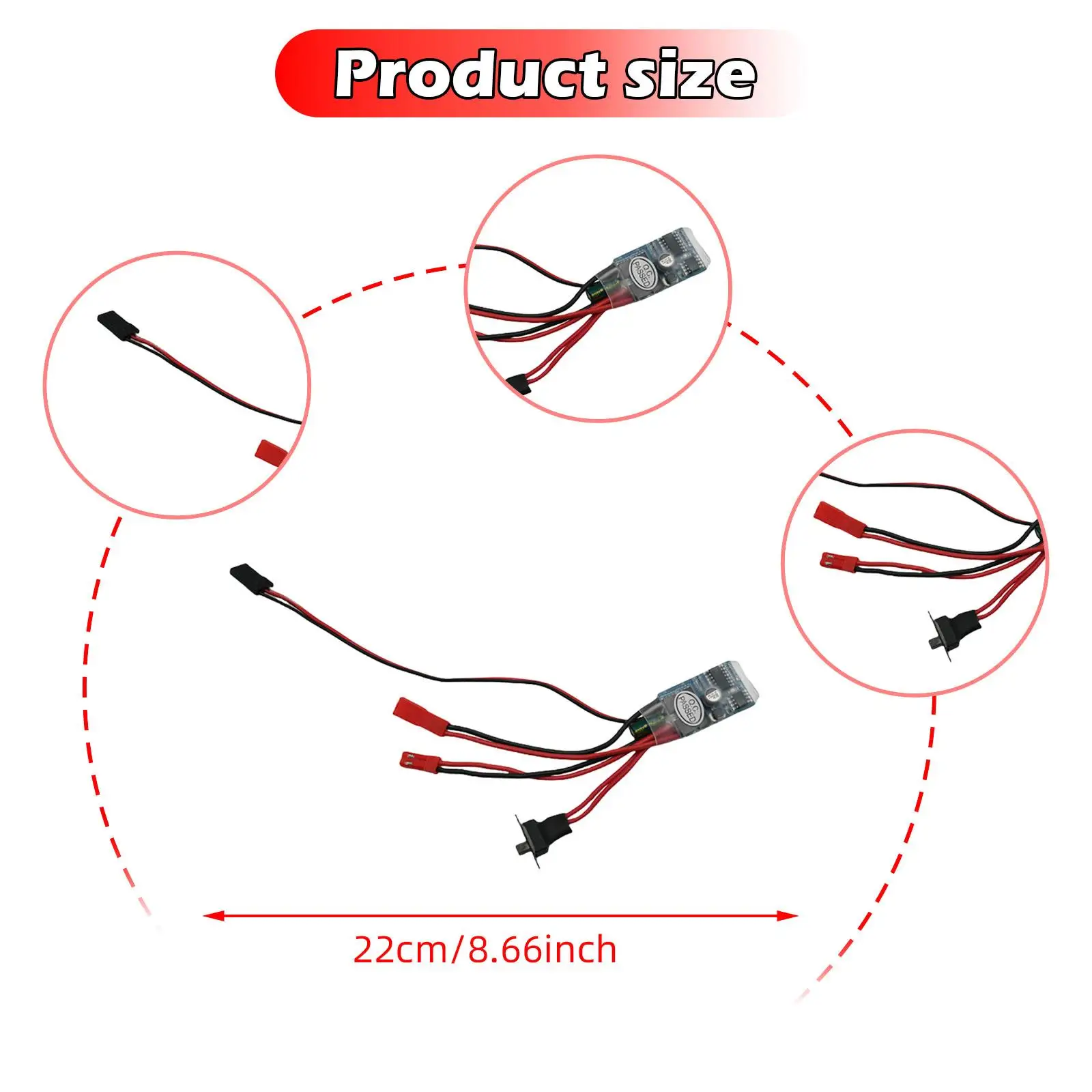 30A Brushed ESC Accs High Performance Replacement Supply Brushed Motor Spare Part Parts for 1/12 Hobby Model Truck Vehicle Car