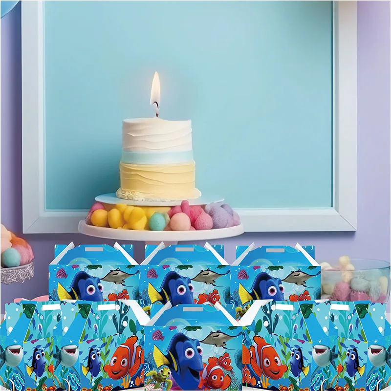 Finding Nemo-caja de papel de 10 piezas, suministros para fiestas, dulces, palomitas de maíz, galletas, aperitivos de Chocolate, decoración para fiestas de cumpleaños de bebé - imagen 2