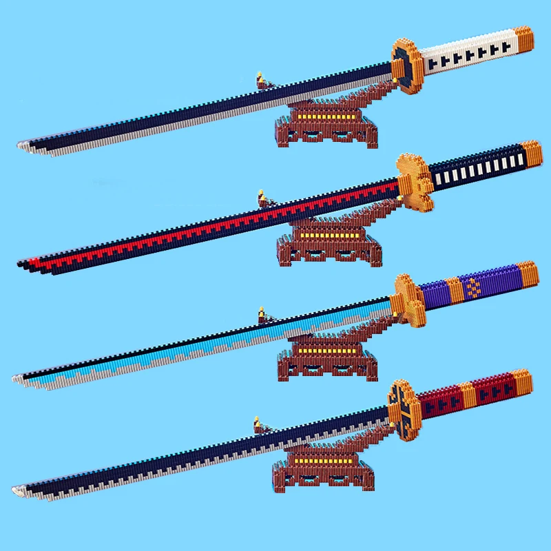 Espada samurái, bloques de construcción, hoja Ninja Katana, Anime japonés, mariposa, cuchillo Nichirin, ladrillos, juguetes para niños y adultos - imagen 3