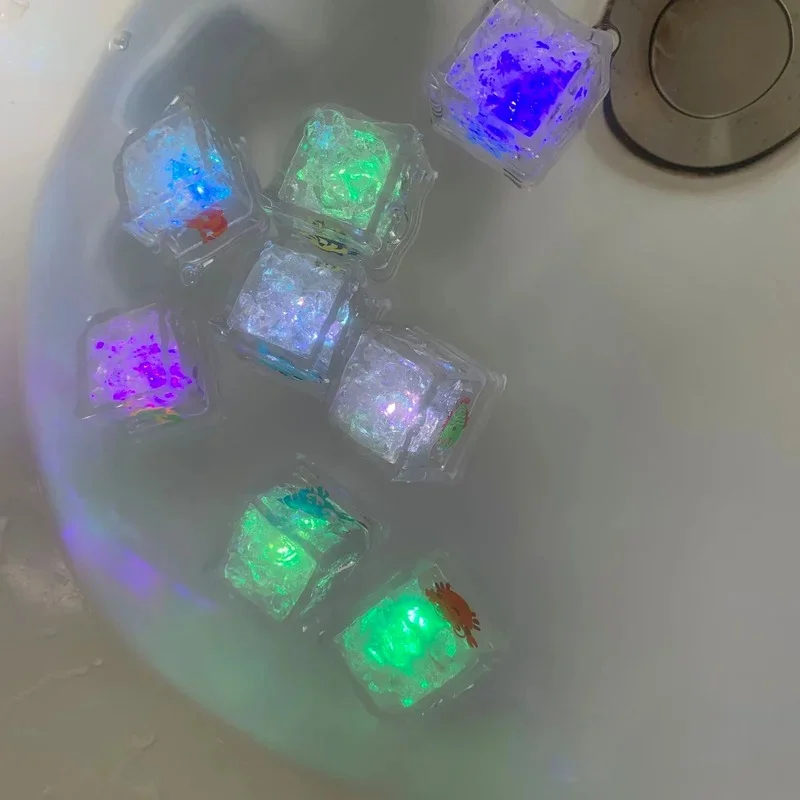 12 Uds. Bañera de baño para bebé, juguetes con luz LED, coloridos, impermeables, brillantes, juguetes de baño para niños y niñas, regalo de cumpleaños y Navidad infantil - imagen 5