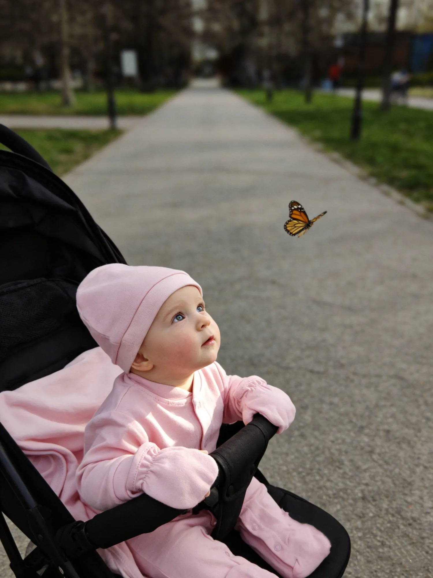 Conjunto de traje rosa para niña, mameluco, sombrero, mitones, manta para uso diario - imagen 2