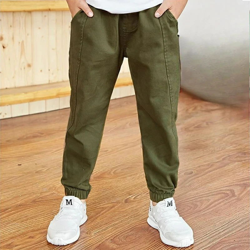 Primavera otoño pantalones de algodón para niños pantalones para niños pantalones deportivos casuales para niños 3 4 5 6 7 8 9 10 11 12 13 años ropa para niños adolescentes - imagen 5