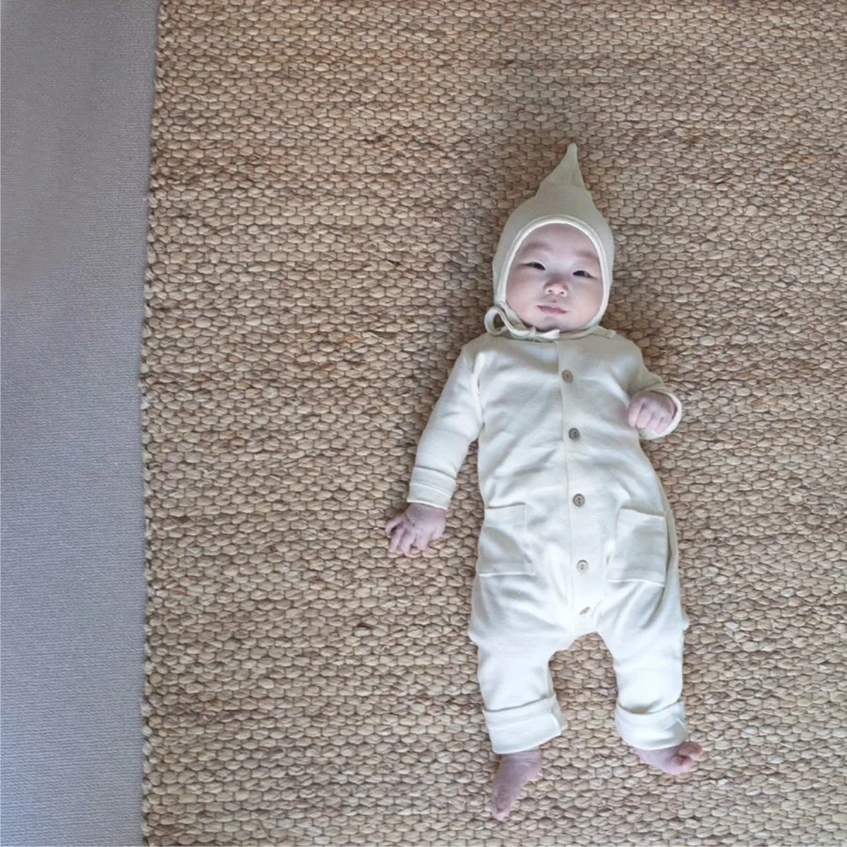 Pelele de algodón suave para recién nacido con gorro - imagen 4