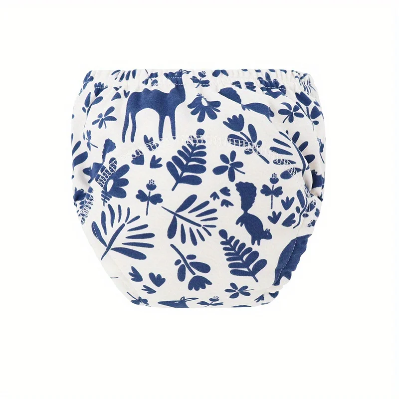 4 unids/lote de pantalones de entrenamiento para bebés, conjunto de pantalones de pañales con estampado de dibujos animados para niños y niñas, ropa interior para niños, algodón transpirable reutilizable - imagen 4