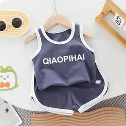Conjunto verano de dos piezas para niños: chaleco sin mangas