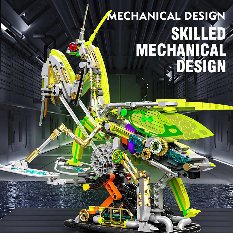 Robot Mantis de bloques de construcción con luz – Juguete STEM - imagen 3