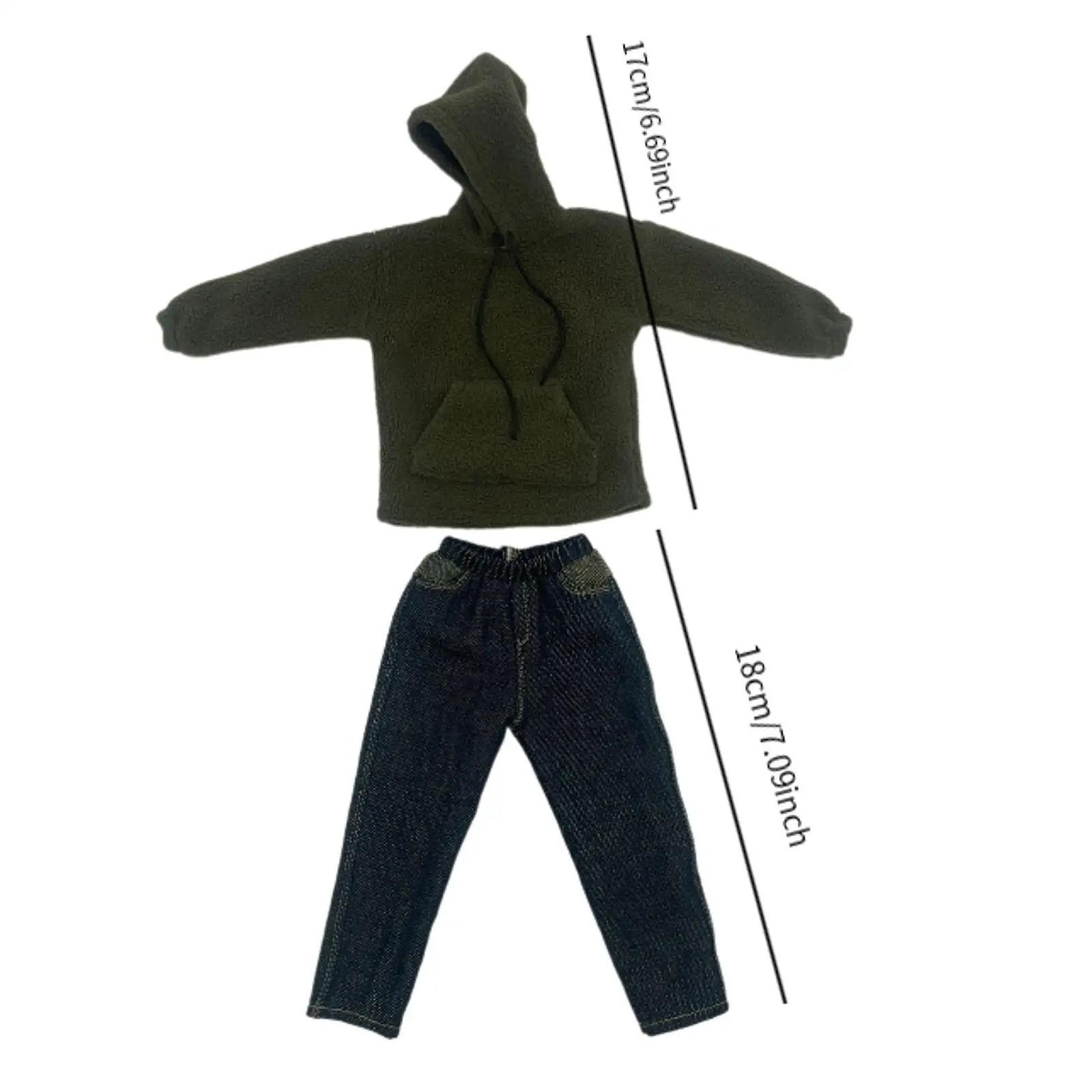 2 Pieces 1/6 Scale Hoodies and Jeans Garment Costume Miniature Clothing for 12 inch Male Figures Doll Model Dress up Accs 2 Pieces 1/6 Scale Hoodies and Jeans Garment Costume Miniature Clothing for 12 inch Male Figures Doll Model Dress up Accs