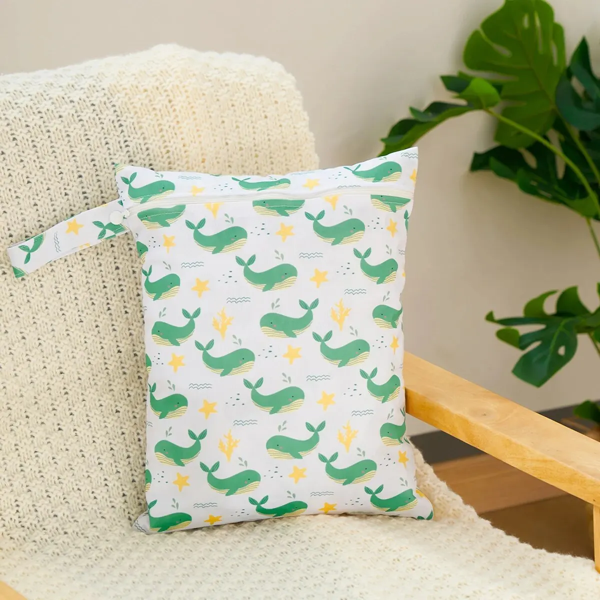 Bolsa de neopreno PUL para pañales de bebé, bolsa de pañales impermeable reutilizable, 28cm x 36cm