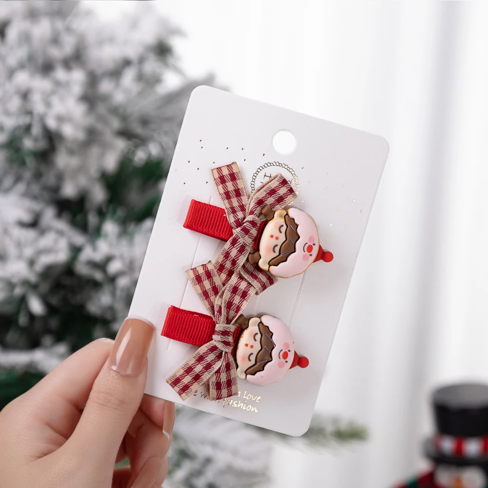 Pinzas de pelo navidad para niña – Set con lazos y flores - imagen 4