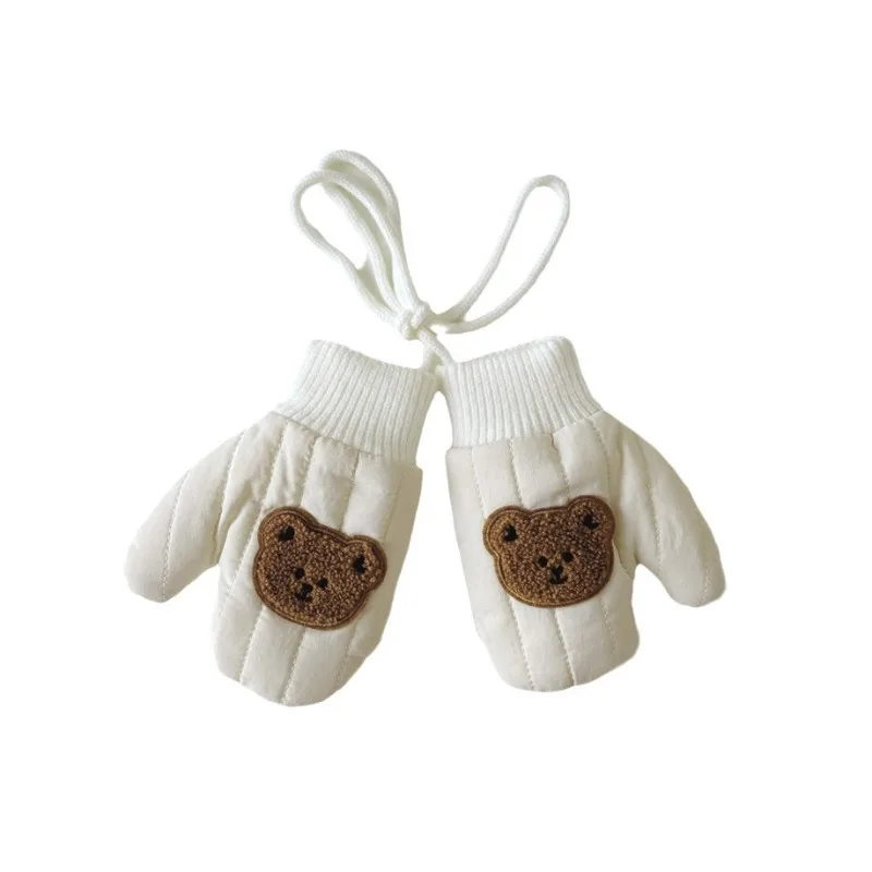Manoplas de polar antipérdida para bebé – Estilo coreano con dibujos animados - imagen 5