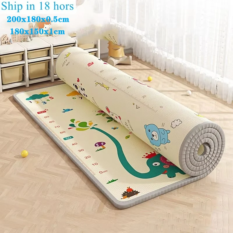 Alfombra de juego para bebé, alfombra de seguridad para niños, 2 opciones de espesor, actividad para bebé, gimnasio, esteras de juego para gatear, alfombra plegable, envío - imagen 2