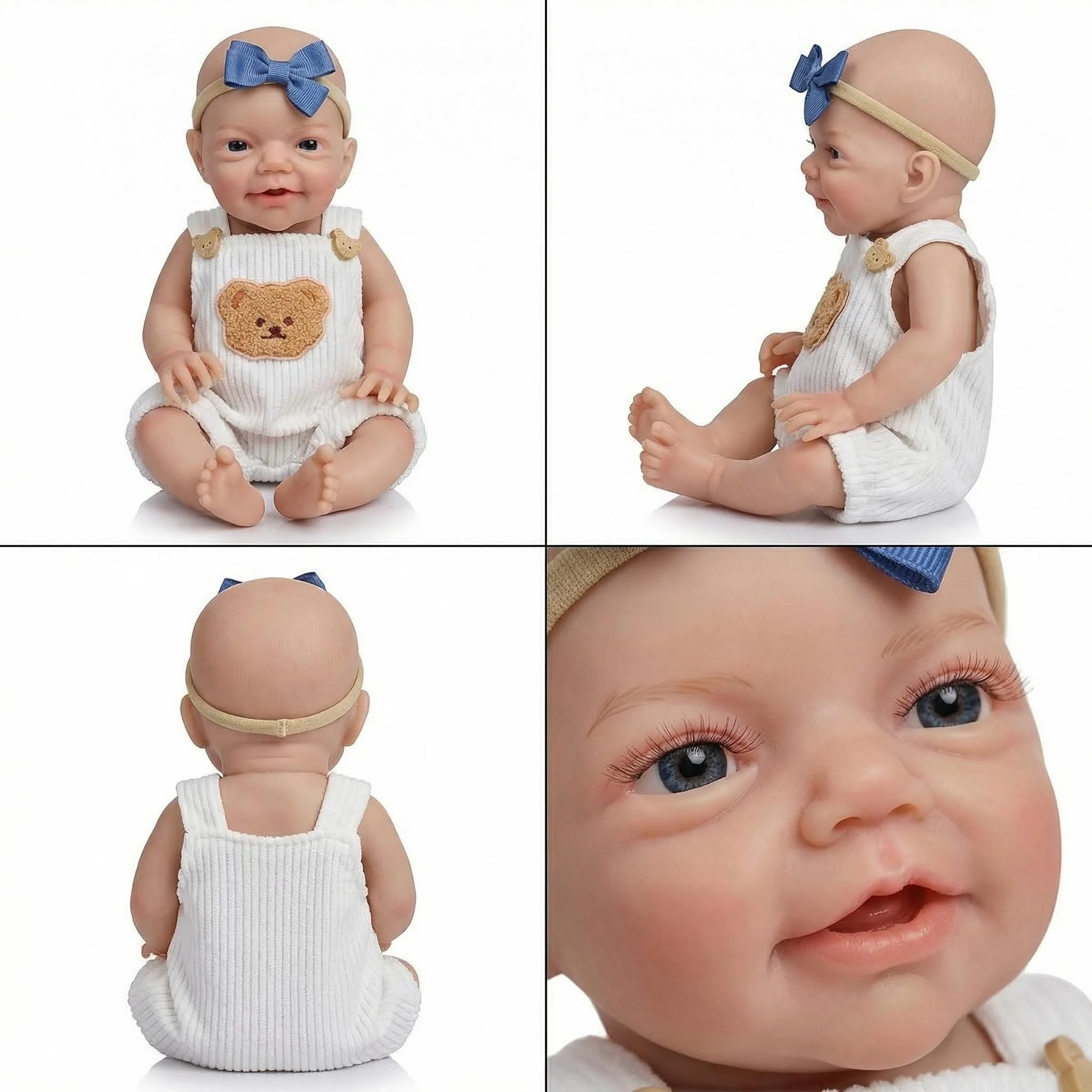 Muñeca reborn Charlie de silicona platino con boca abrible prematuro - imagen 5
