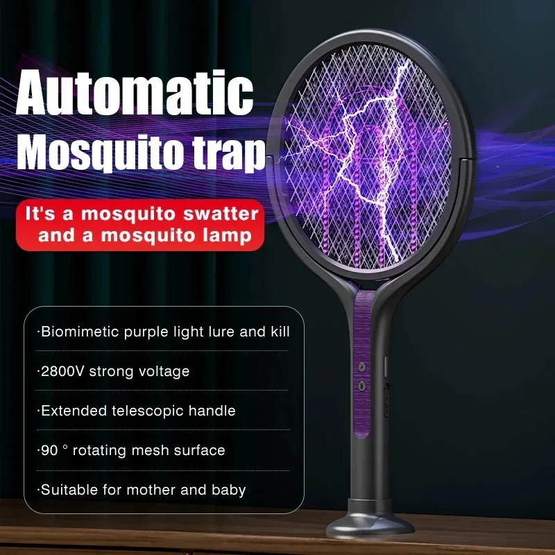 Raqueta eléctrica antimoscas giratoria para niño - imagen 2