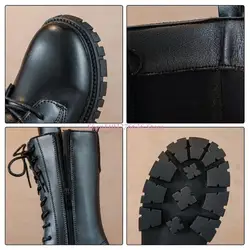 R6FD Galoshes combate blancos con cordones para niñas con cremallera lateral, vestido con lengüetas hasta rodilla/chanclos