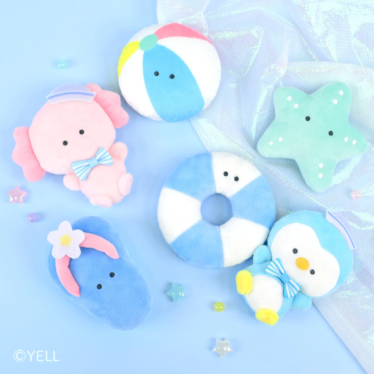 Yell 9,5 cm de peluche marino ojos redondos 25 tipos lindo gaviota axolotl helado velero tortuga aceite solar juguetes de peluche suaves colgante - imagen 3