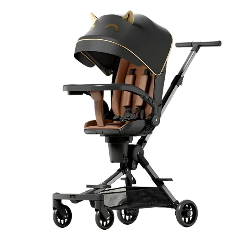 Cochecito de viaje plegable ligero con asiento giratorio 360 grados