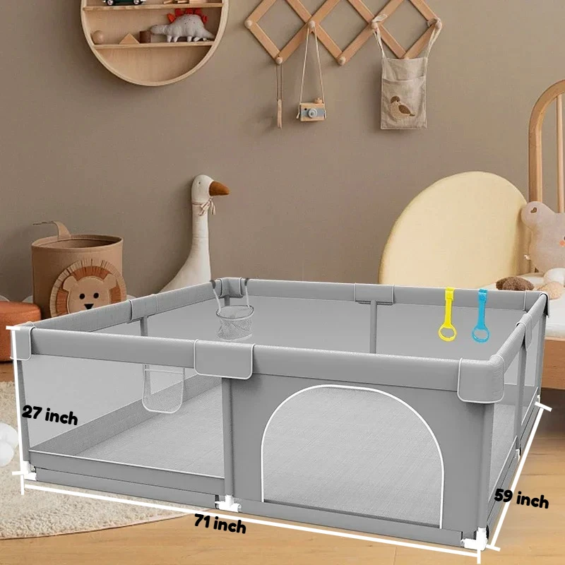 Parque infantil plegable con puerta para interiores y exteriores - imagen 4