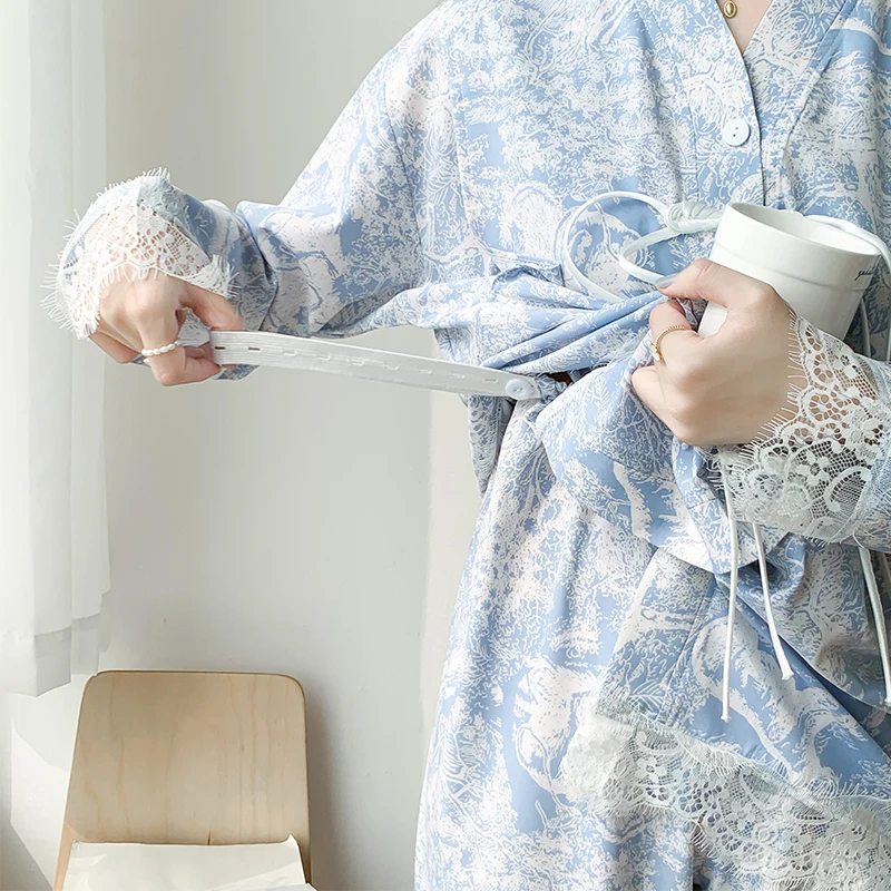 Pijama de maternidad estampado, tejido fresco para embarazadas - imagen 4