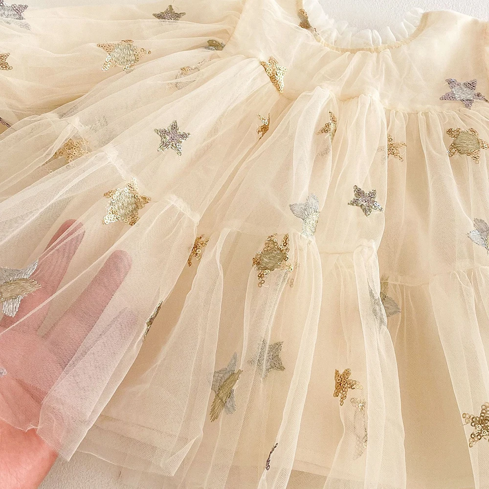 2025 primavera nuevos vestidos para niñas vestido de malla de estrella para niñas vestidos casuales ropa de moda para chicas - imagen 5
