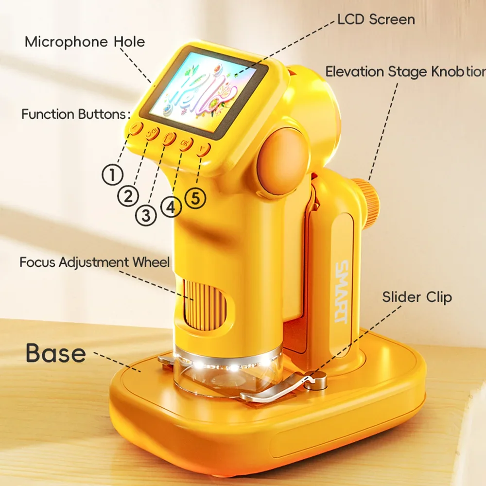 Microscopio infantil con luz LED portátil – Juego científico para niños - imagen 3