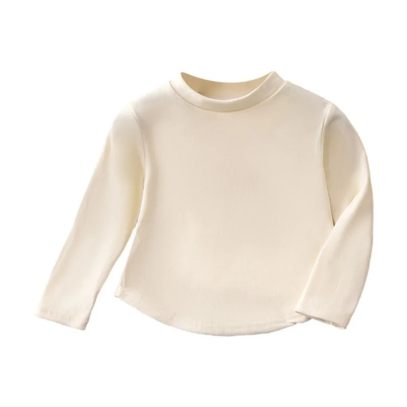 Camisetas de manga larga para niños, ropa interior cálida, diseño Simple, básico, versátil, Otoño e Invierno - imagen 2