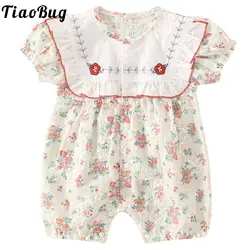 Mono rompero floral con botones para bebé niña