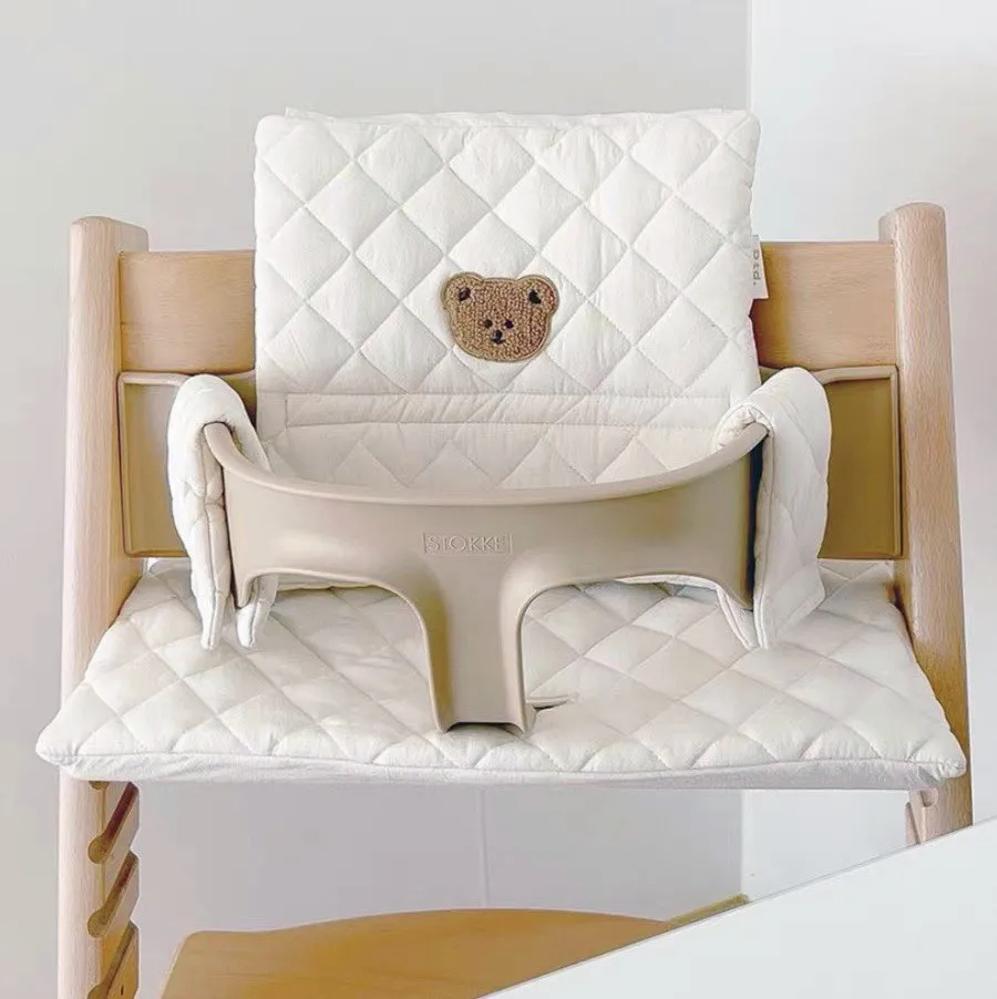 Cojín para silla de comedor de bebé antideslizante de algodón
