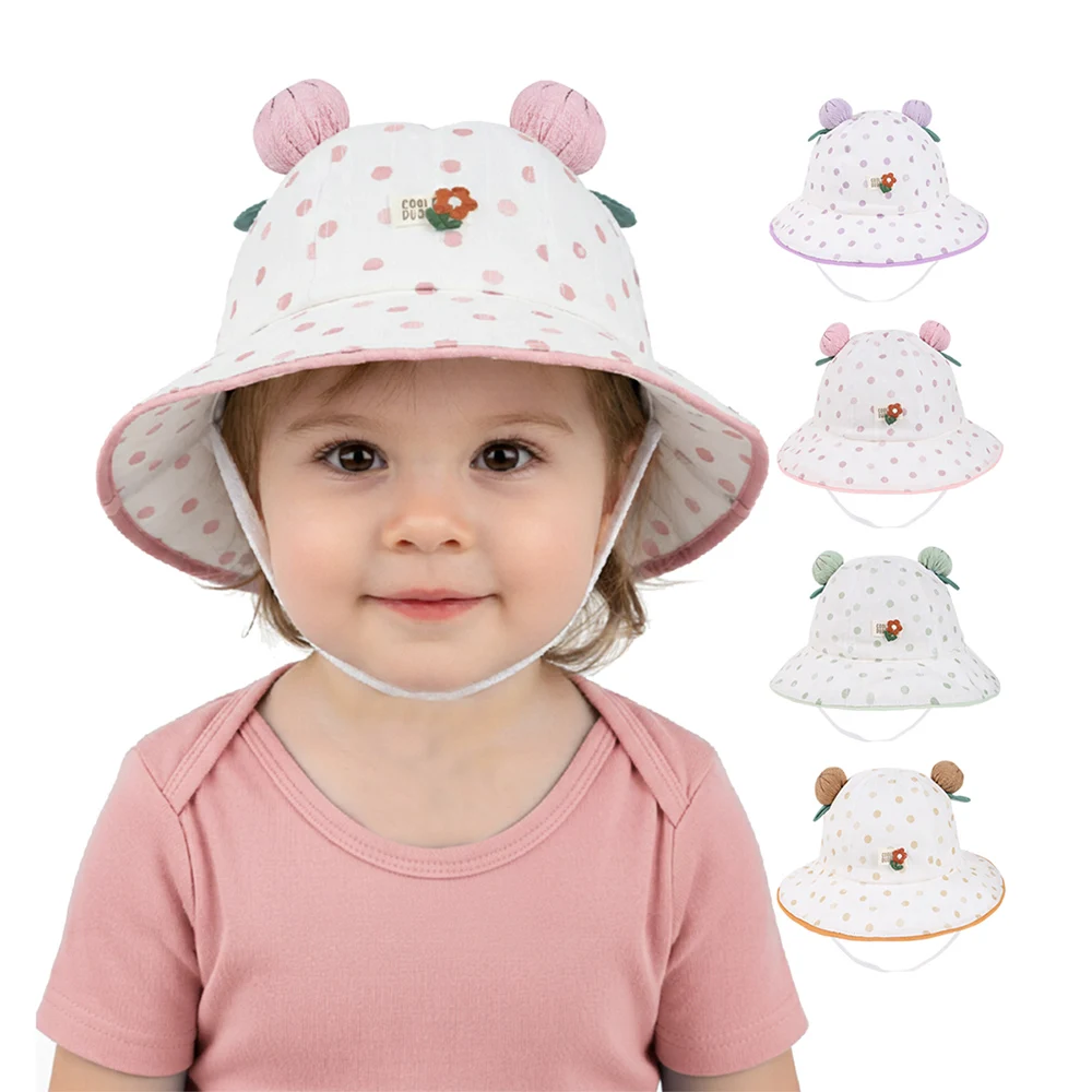 Sombrero Panamá de ala ancha con bolitas para bebé niña - imagen 5