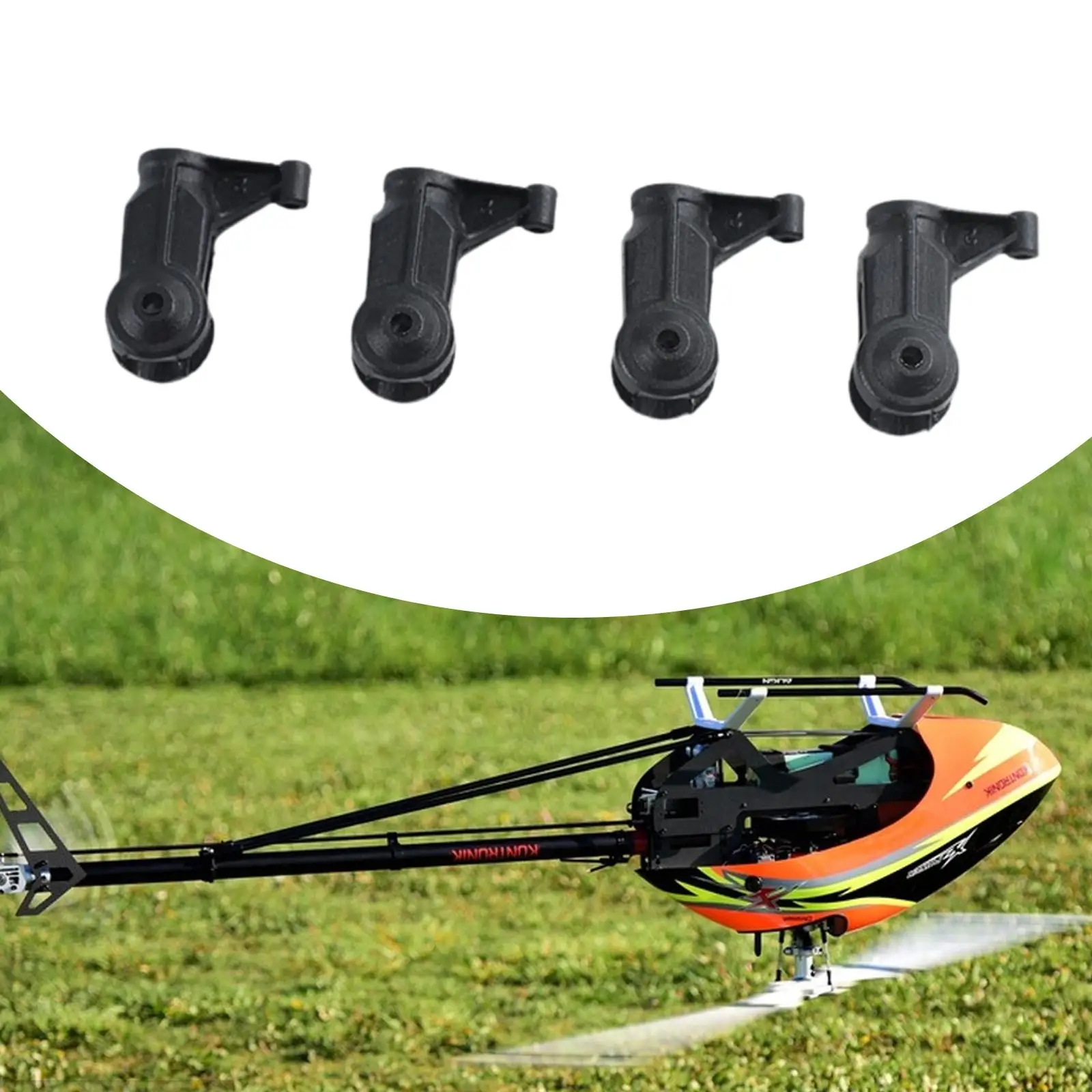 4Pcs RC Helicopter Rotor Heads Assembly Modification Spare Parts for K124 K170 Remote Control Helicopter RC Glider Airplane