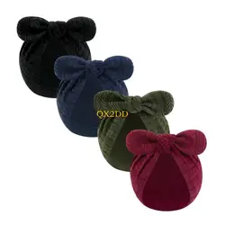 Gorro suave de algodón con lazo para bebé recién nacido