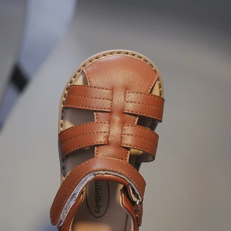 Sandalias de estilo Retro para niñas, zapatos princesa verano, playa recortados, antideslizantes niños pequeños - imagen 4