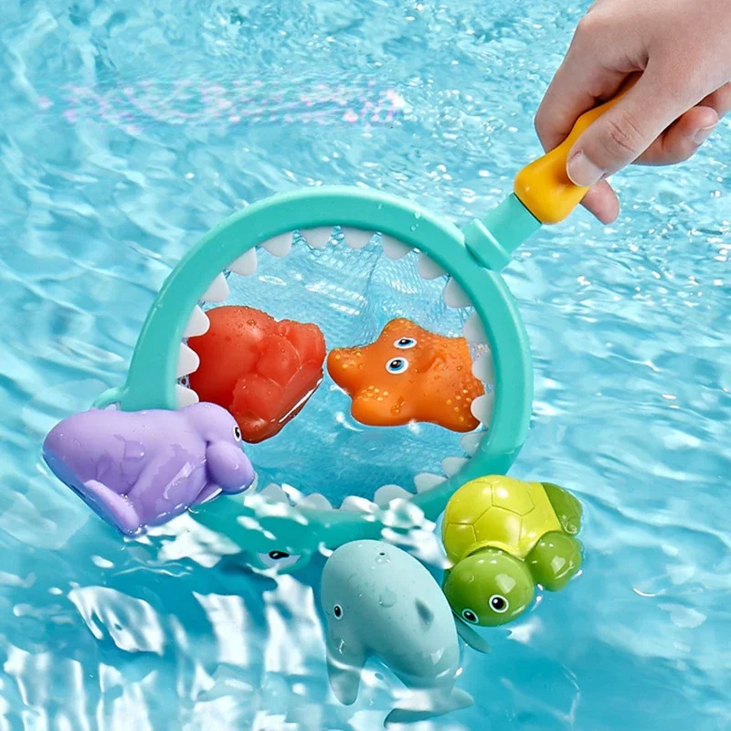 Juguetes de baño de animales para niños y niñas, juguetes flotantes de agua, Sensor de goma suave, juego de Ducha - imagen 3