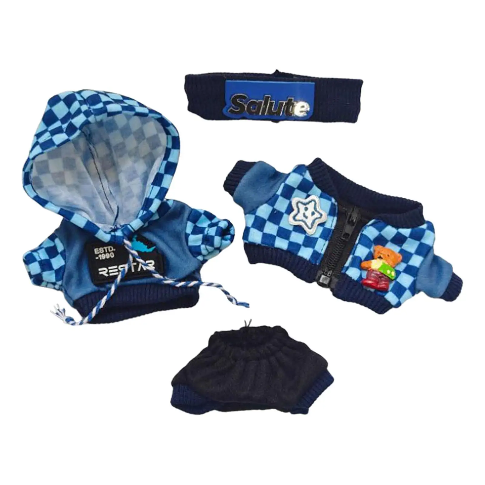 Cozy Doll Attire for 15-17cm Plush Toys - Stylish Outfit Set Cozy Doll Attire for 15-17cm Plush Toys - Stylish Outfit Set