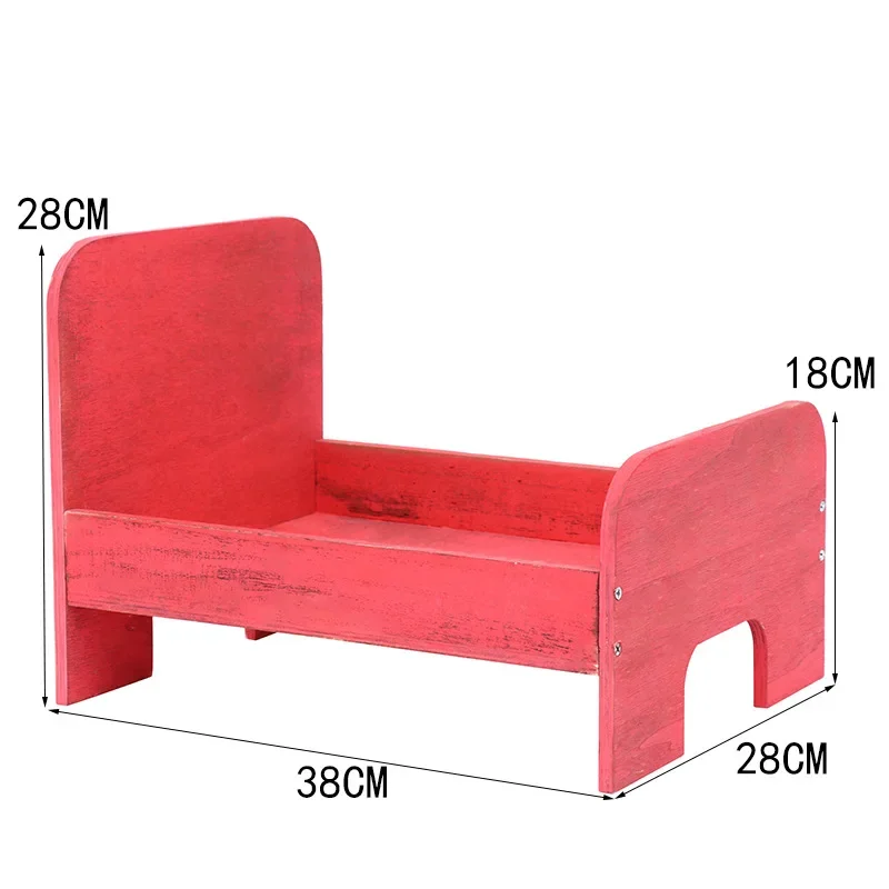 Cama Vintage desmontable madera para fotos bebé recién nacido - imagen 4